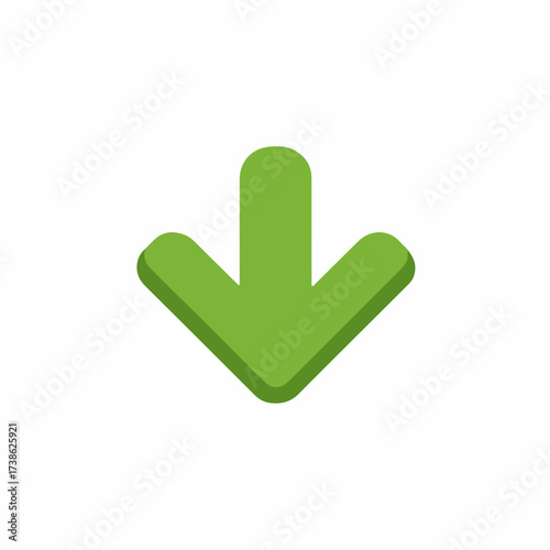 Sleek Download Arrow Icon in Flat Design