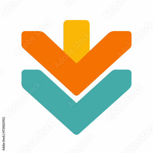 Sleek Download Arrow Vector Icon