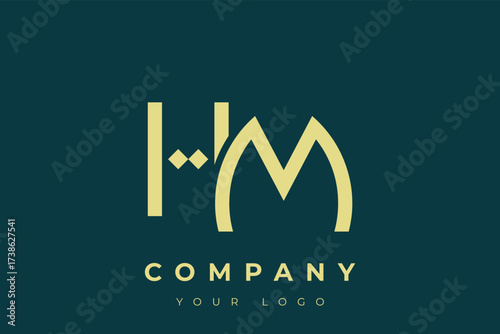 HM Modern Golden Logo
