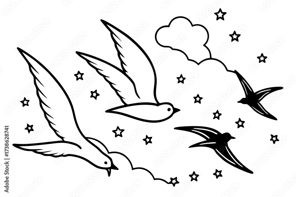Obraz premium birds are flying in the sky