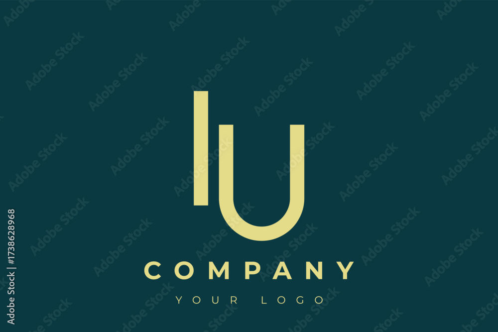 Fototapeta premium IU Modern Golden Logo