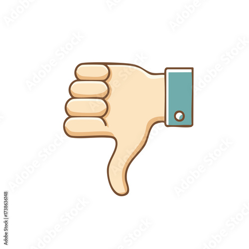 An illustrated hand giving a thumbs-down gesture