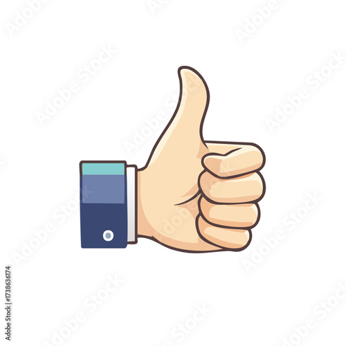A symbol of approval: a thumbs-up hand gesture