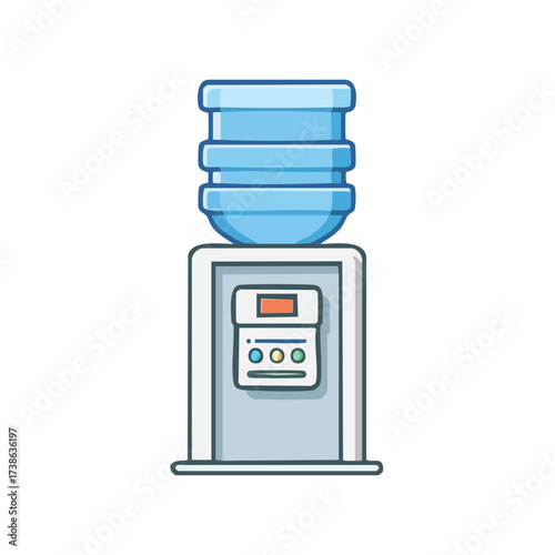 A sleek water cooler with a full water bottle ready to provide refreshing hydration