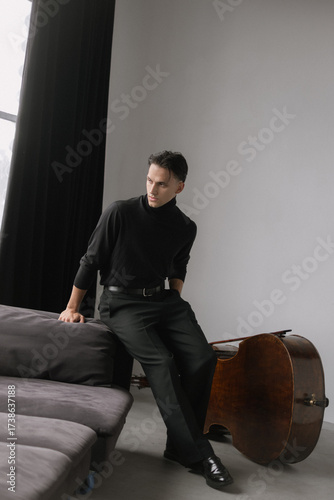 man with contrabass