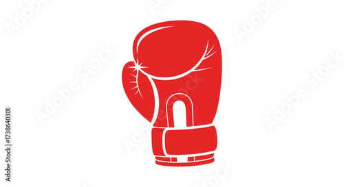 Red boxing glove vector illustration for combat sport training, isolated on transparent background.