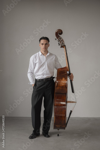 man with contrabass