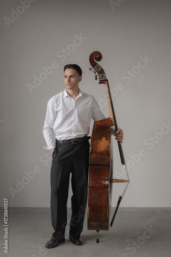 man with contrabass