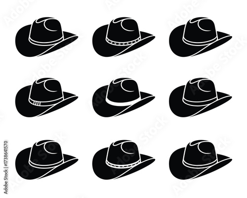 Seamless Pattern of Classic Cowboy Hats Vector Illustration for Western Design