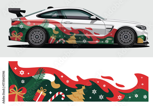 Festive Car Wrap Christmas Celebration on Wheels