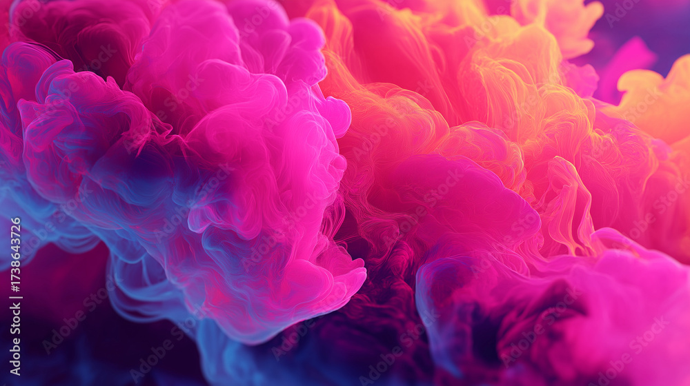 Obraz premium Futuristic Abstract Smoke Pattern｜未来的な抽象フラワーパターン