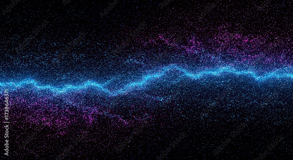 Obraz premium Abstract Digital Background with Glowing Particle Sound Wave Visualization