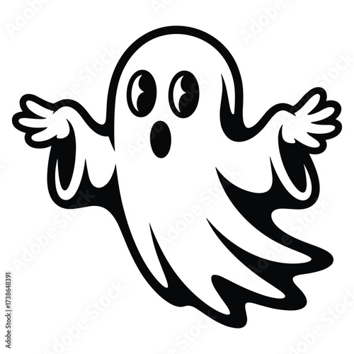 Vector art of cartoon ghost