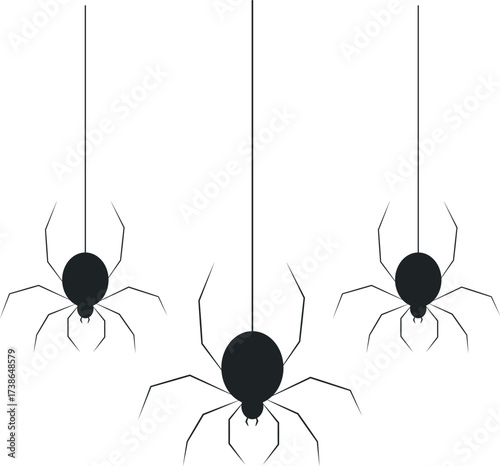 Hanging Black Spiders Halloween Decoration