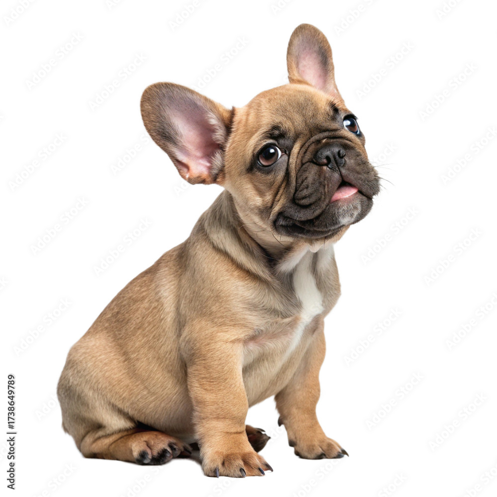 Fototapeta premium Adorable German Shepherd puppy with alert expression, perfect for pet-related content and branding seeking cuteness and loyalty. 