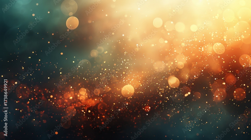 Fototapeta premium Captivating abstract golden glitter texture featuring a dazzling shimmering light effect