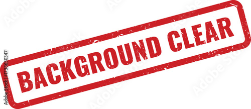 Red Background Clear Rubber Stamp on White Background, Indicating a Transparent or Unencumbered Setting