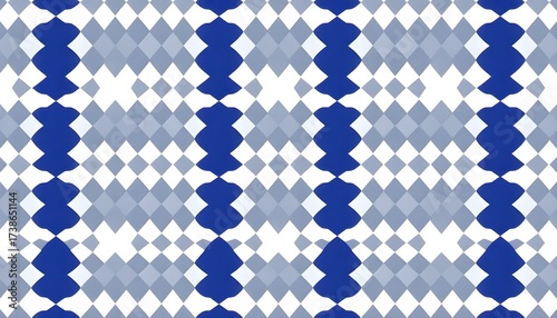 Abstract Overlapping Blue Diamond Lines Pattern