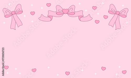 Abstract pink background vector illustration. Abstract pink background with bow. Decoration banner themed Lol surprise doll girlish style. Invitation card template