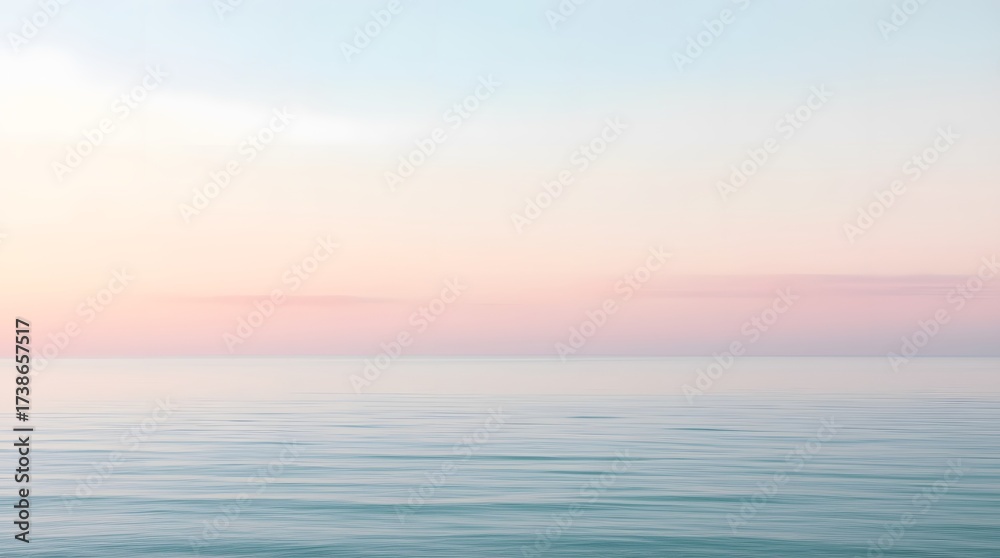 Obraz premium Minimalist seascape with wide sky, mockup background
