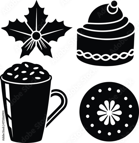 A stark silhouette of a vibrant red rose against a deep textured background isolated on transparent background