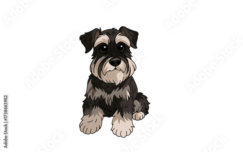 Canvastavla black miniature schnauzer dog