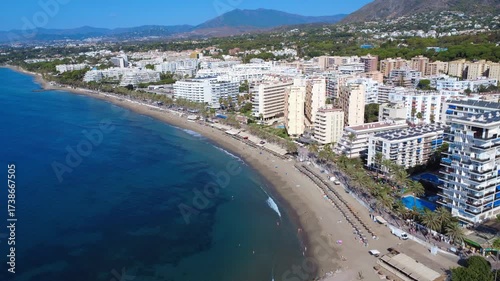 Wallpaper Mural Aerial 4K image of Marbella Spain beach and seafront with apartments Torontodigital.ca