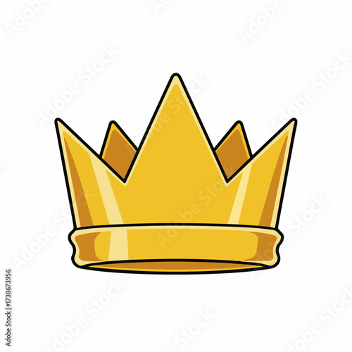 A simple, stylized illustration of a golden crown with sharp points and a thick band.