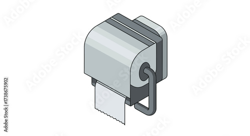 Isometric paper dispenser: modern bathroom wall fixture design