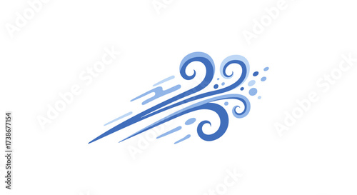 Abstract blue wind swirl with dynamic motion effect