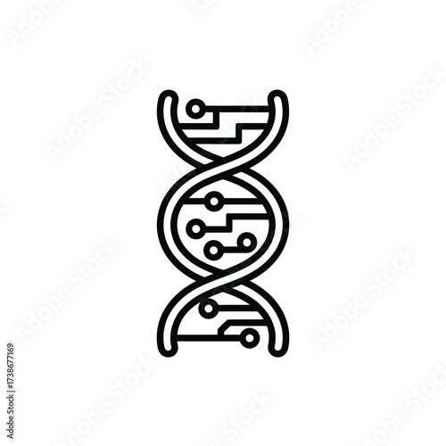 DNA Double Helix with Circuit Board Integration for Science and Technology Concepts