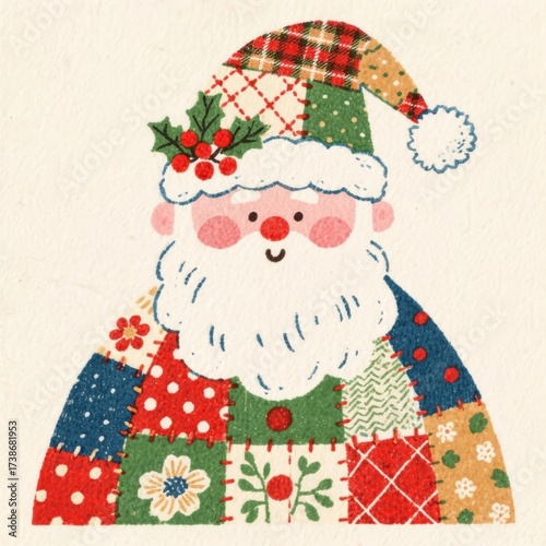 Jolly Santa's Festive Patchwork Adventure: A Cheerful Christmas Tale of Red, Green, and White Holiday Magic