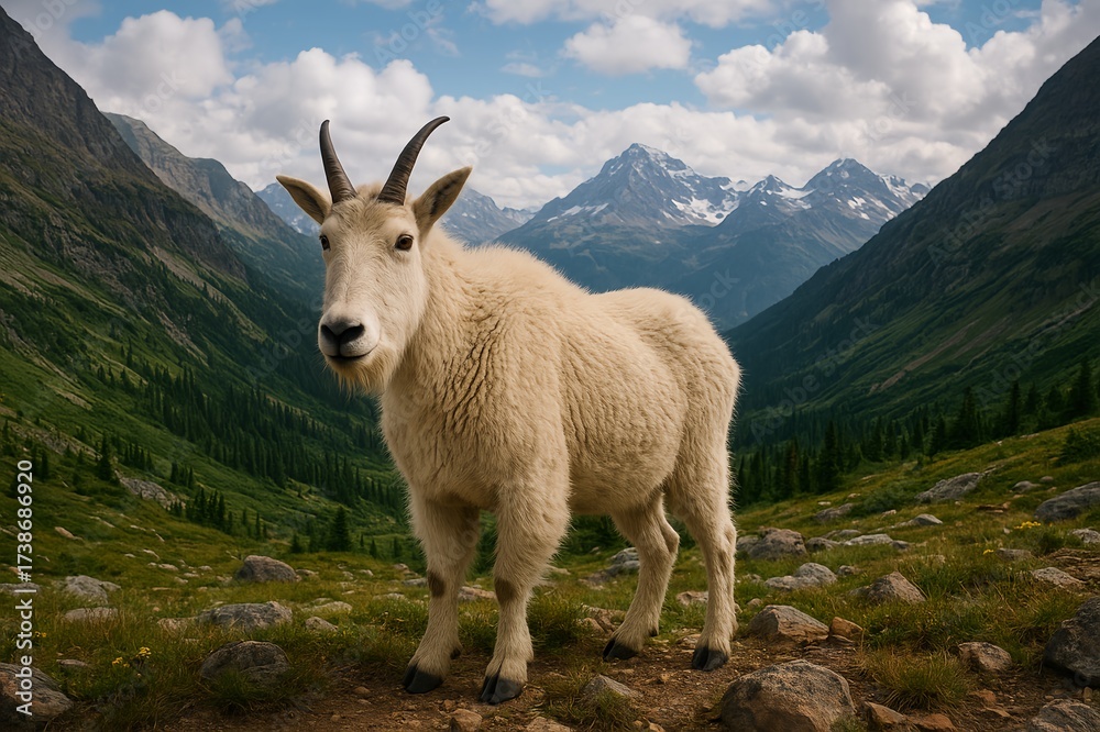 Fototapeta premium mountain goat in the mountains