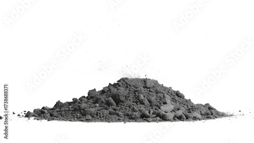Gray ash powder mound overlay PNG isolated on transparent background