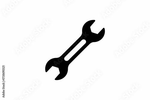 Wrench icon simple flat vector illustration isolated on white background for app and web design