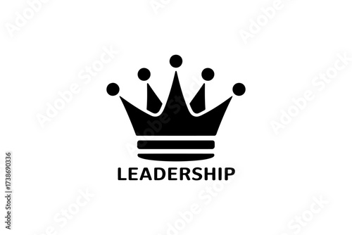 Crown icon symbolizing leadership a simple vector glyph for business and management presentations isolated on white background