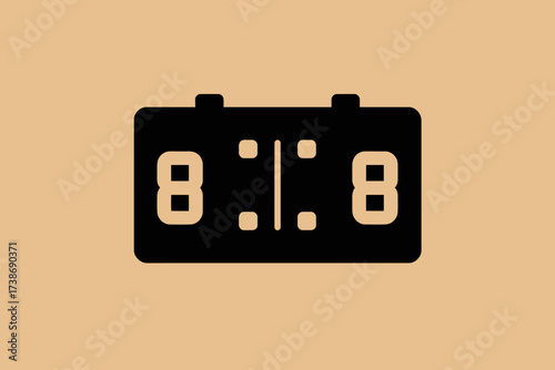 Digital scoreboard icon simple flat vector design for sports apps and user interfaces isolated on beige background