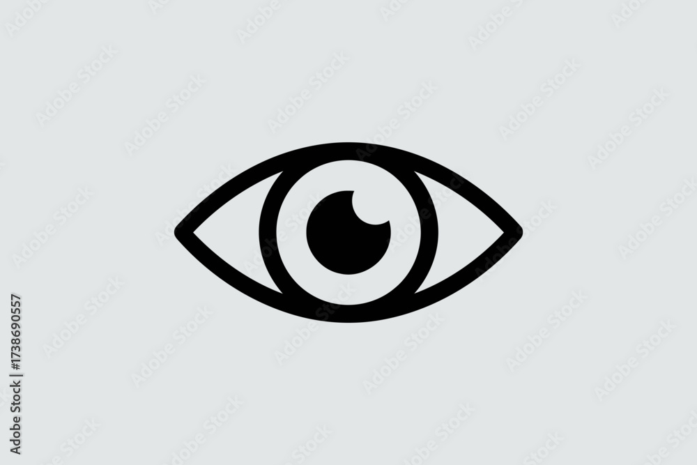 Obraz premium Eye icon simple flat vector design isolated on white background for app and web design