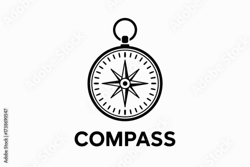Simple compass icon minimalist vector illustration isolated navigation symbol for travel apps and infographics