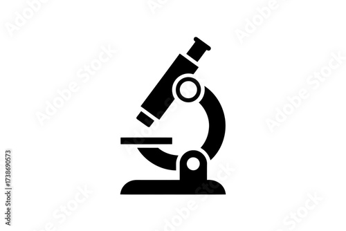 Microscope icon simple flat vector glyph science and research symbol for app and web design isolated on white background