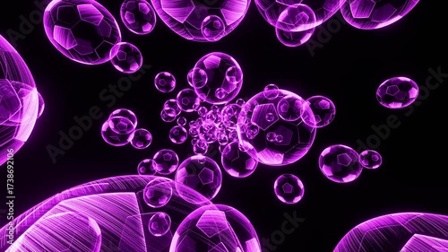 Holographic Soccer Balls.A 3D animation of multiple rotating holographic soccer balls. Perfect for sports, technology, gaming, or futuristic themed projects.