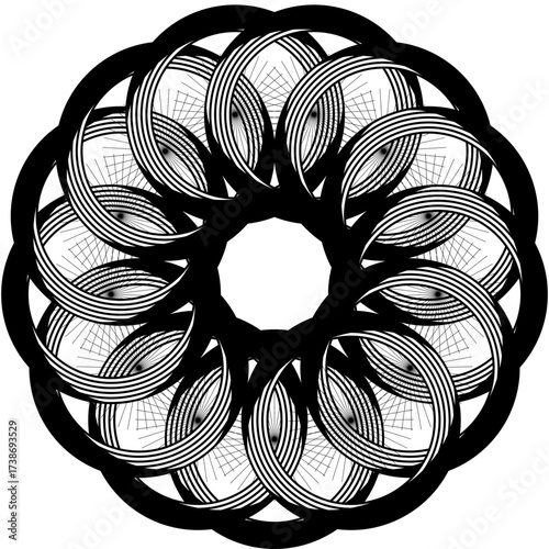 Modern geometric design with abstract shapes and vibrant colors / Diseño geométrico moderno con formas abstractas y colores vibrantes / Modernes geometrisches Design mit abstrakten Formen und lebendig
