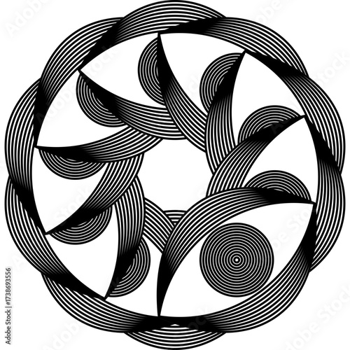 Modern geometric design with abstract shapes and vibrant colors / Diseño geométrico moderno con formas abstractas y colores vibrantes / Modernes geometrisches Design mit abstrakten Formen und lebendig