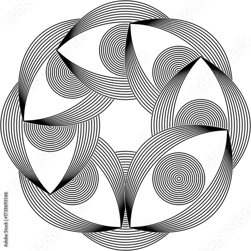 Modern geometric design with abstract shapes and vibrant colors / Diseño geométrico moderno con formas abstractas y colores vibrantes / Modernes geometrisches Design mit abstrakten Formen und lebendig