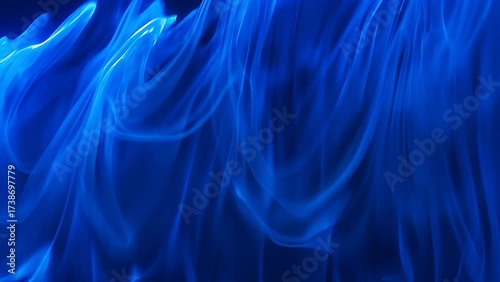 Mesmerizing Abstract Blue Luminous Energy Waves Flowing in a Seamless Digital Loop.