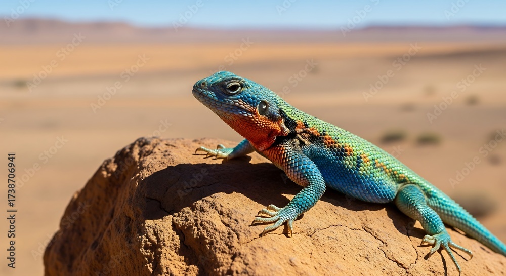 Naklejka premium Lizard on a Rock