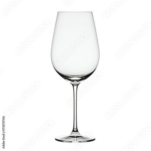 Empty clear wine glass isolated on transparent background
