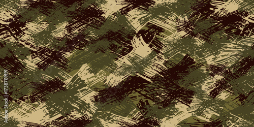 Camouflage background. Seamless pattern.Vector. 迷彩パターン テクスチャ 背景素材