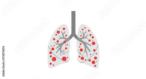 Lungs affected by illness, visualize respiratory disease and pulmonary conditions, a clear symbol for healthcare marketing and medical education materials