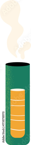 A stylized illustration of a cigarette with smoke